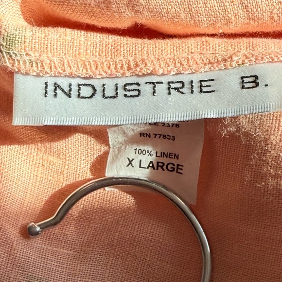 Industrie B. A-line Floral Peach Midi/Maxi Skirt with 100% Linen Size XL - Picture 4 of 9